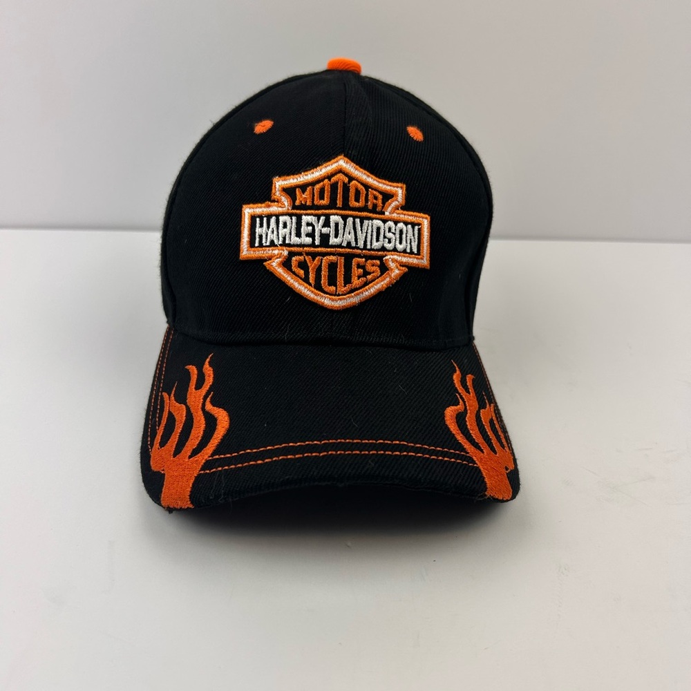 Harley-Davidson Black Cap with Orange Flames Bikercore